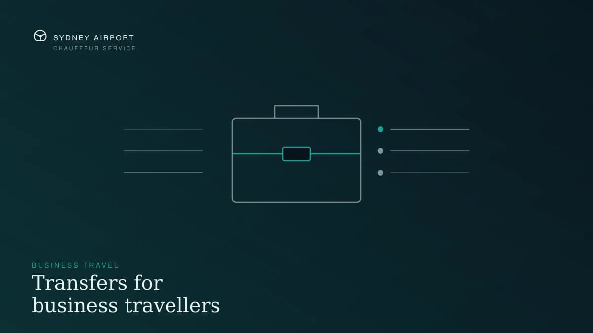 Illustration of a briefcase and a day's schedule, representing corporate airport transfers