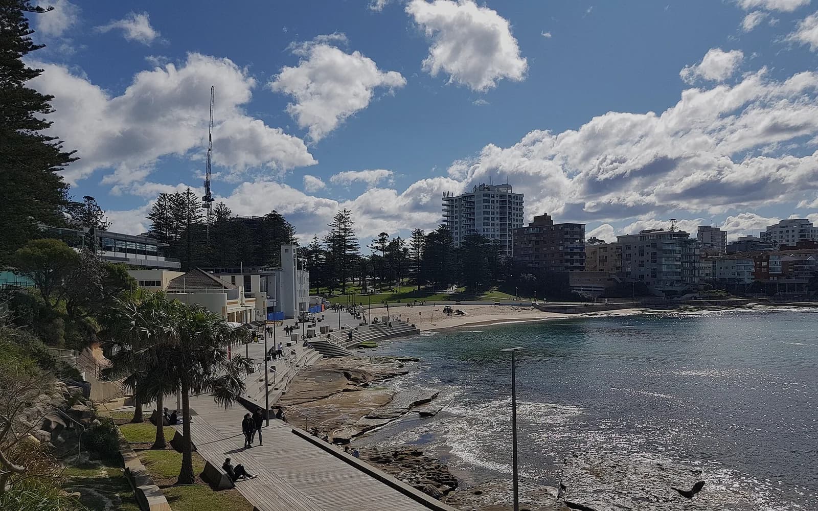 Cronulla Beach in the Sutherland Shire, looking along the esplanade