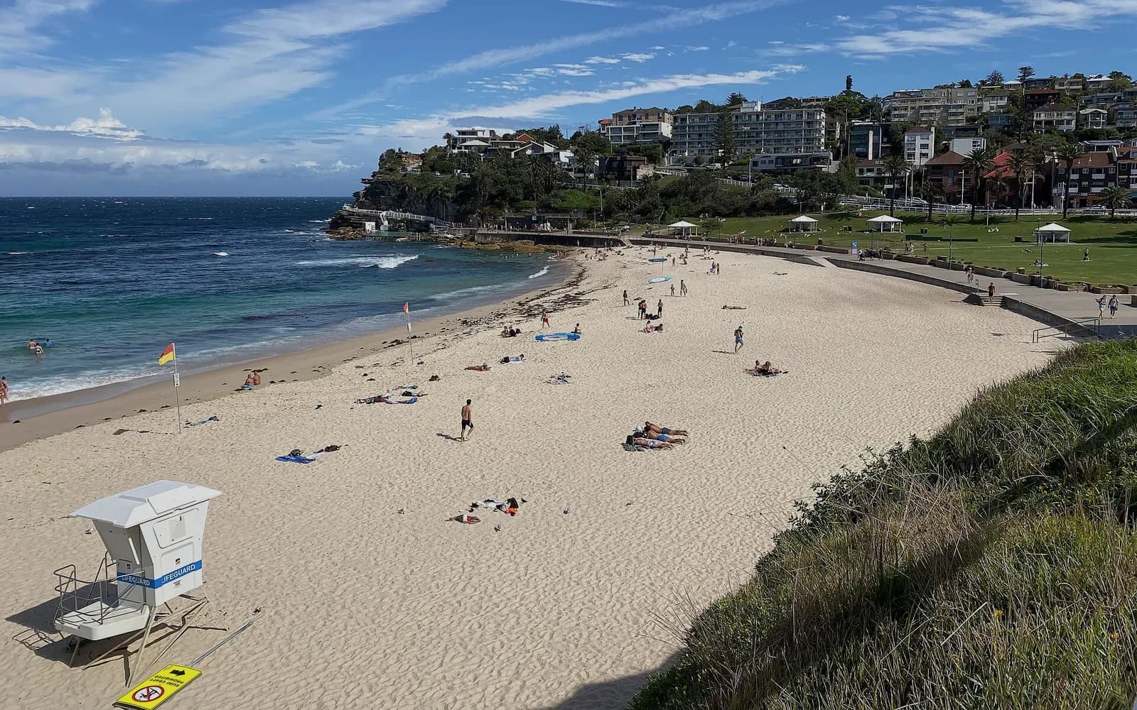 Bronte Beach in Sydney's Eastern Suburbs, the headland curving around the bay