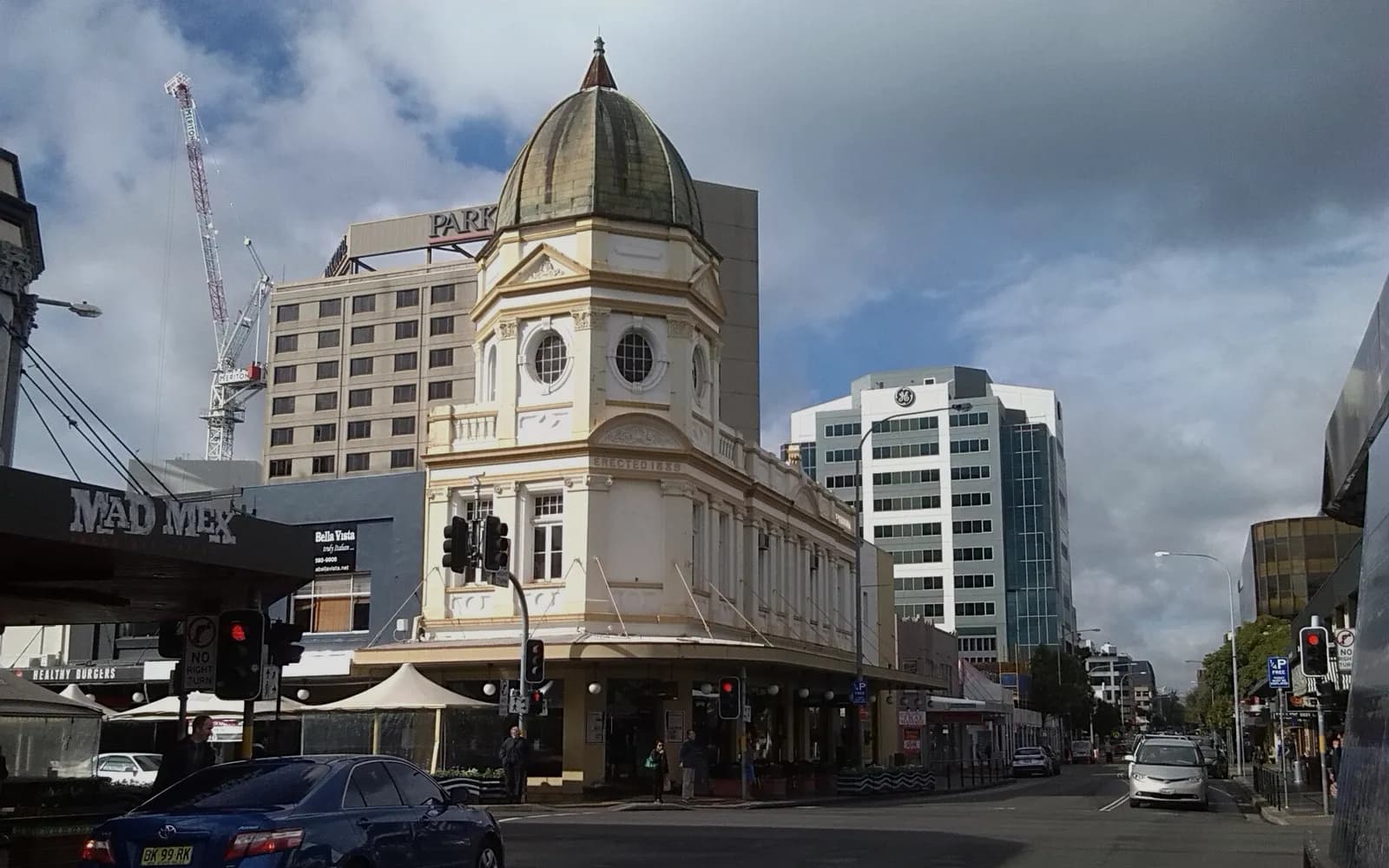Church Street in Parramatta, heritage frontages below the newer towers